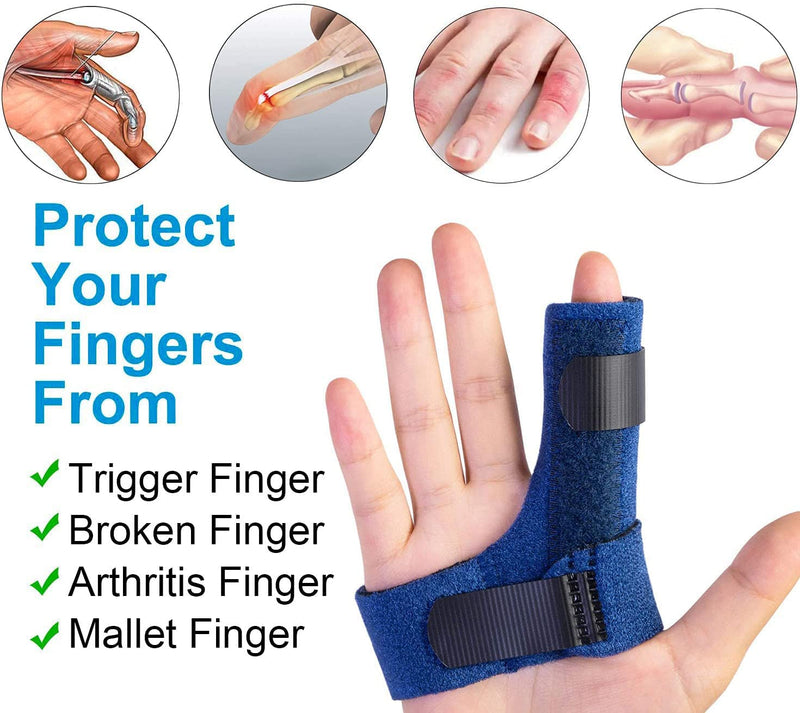 [Australia] - Sumifun Finger Brace, Trigger Finger Splint for Index Middle Ring Pinky Finger Arthritis Pain, Tendon Injury, Broken Mallet Finger Stabilizer Supports for Dislocated Knuckle Immobilizer Wrap for Right Hand 