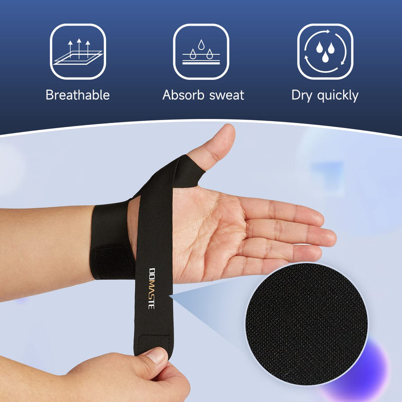 [Australia] - Domaste Ultra Thin Wrist Brace - Soft, Breathable and Skin Friendly Carpal Tunnel , Wrist Splint to Sprains, Tendinosis, Tenosynovitis (Left+Right, Black) Left+Right 