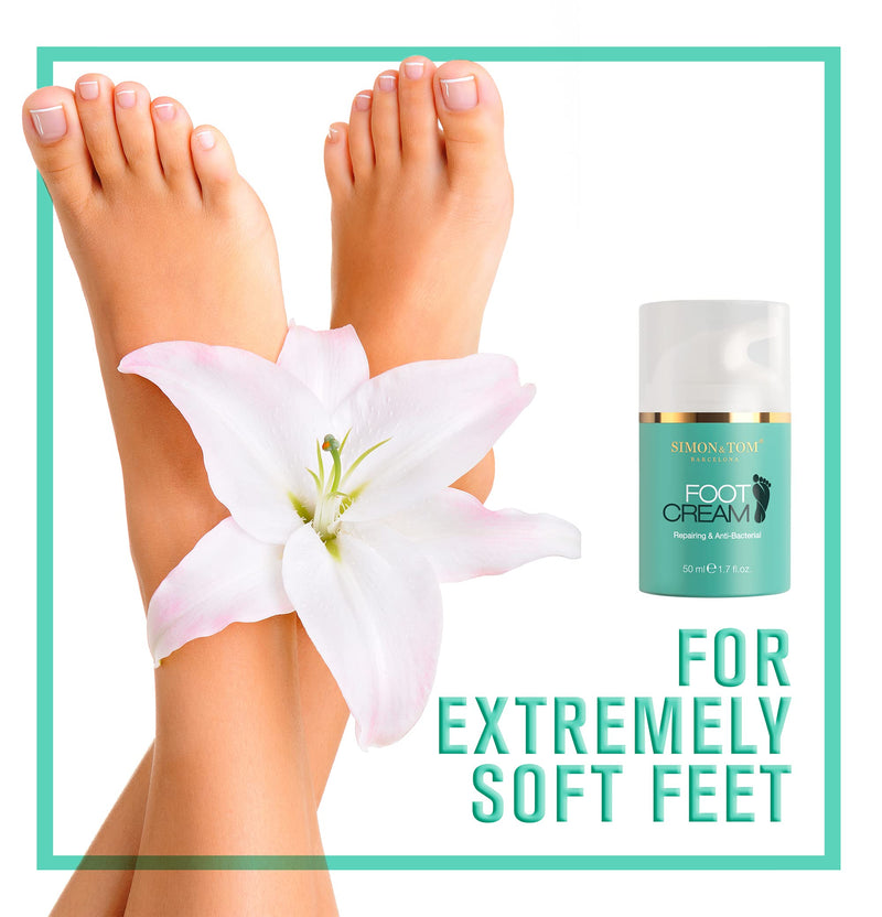 [Australia] - Simon&Tom Foot Cream 50ml - Moisturizing and Regenerating - Repairs dry skin and cracked heels - With Argan Oil, Tea Tree Oil and Mint - Made in Spain 