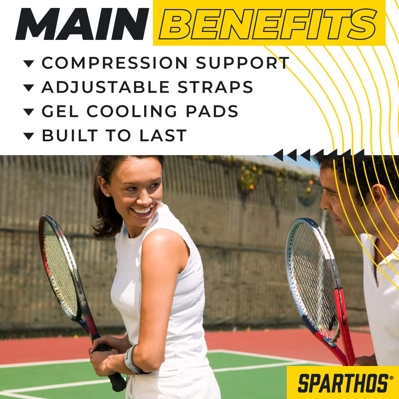 [Australia] - Sparthos Tennis Elbow Brace (Pack of 2) - For Tendonitis, Forearm Pain, Golf Elbow Support - Arm Strap Band with Gel Compression Pad - for Men and Women Narrow (Pack of 2) 