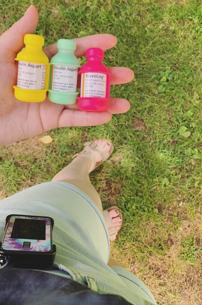 [Australia] - VIAL SAFE Insulin Bottle Protector Case/Sleeve for Diabetes, Reusable, Flexible Silicone Protective Sleeve, Summer Collection 3-Pack (Short), Yellow Sunshine, Raspberry Sorbet, Mojito Green 