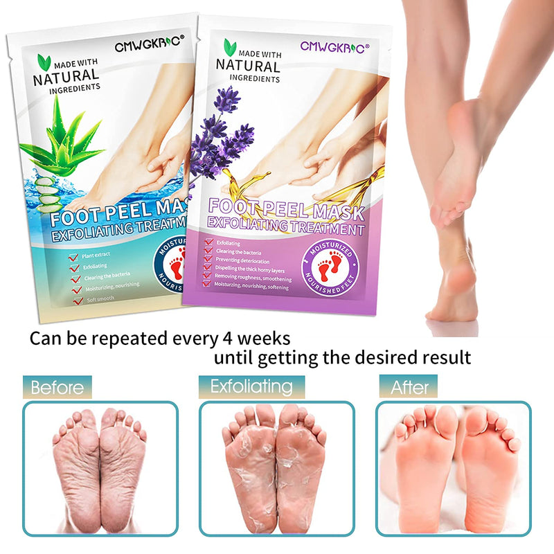 [Australia] - 5 Pack Foot Peel Mask,Exfoliator Peel Off Calluses Dead Skin Callus Remover,Foot Mask for Dry Cracked Feet,Foot Peel Mask with Lavender and Aloe Vera Gel for Men and Women Feet Peeling Mask 