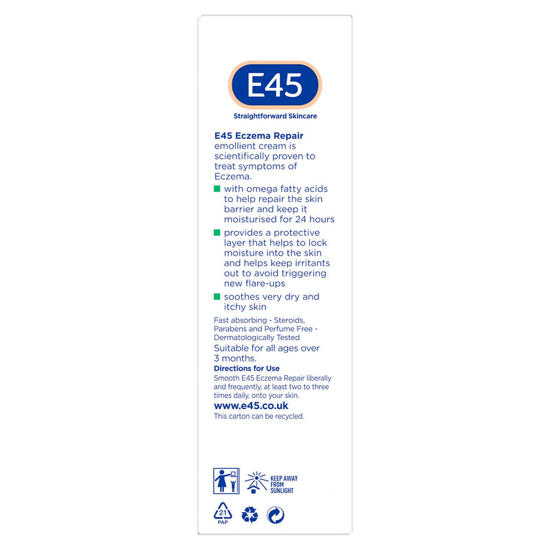 [Australia] - E45 Eczema Repair Cream, Eczema Cream Adults and Children, Suitable for face, body and hands, 200 ml 