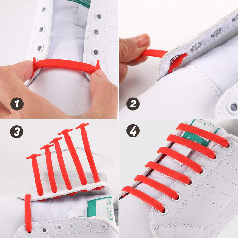 [Australia] - SDARMING No Tie Shoe Laces for Kids and Adults,Elastic Silicone Shoe Laces for Trainers,Waterproof Elastic Tieless Running Shoe Laces Black&white 
