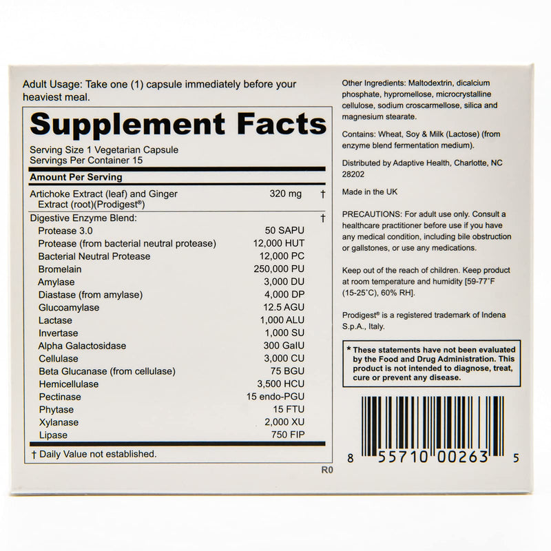 [Australia] - Peptiva Digestive Enzyme Supplement + ProDigest - Helps with Bloating, Gas, Constipation - 15 Count 