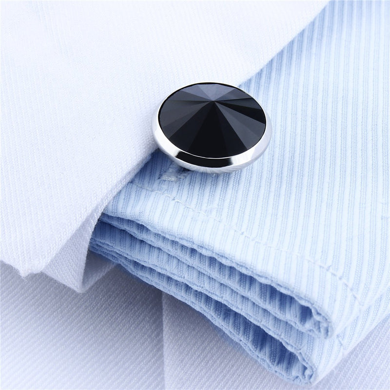 [Australia] - Mens Cuff links and Shirt Stud Set Tuxedo Accessories Wedding Business Small 6-Silver 