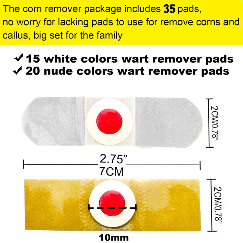 [Australia] - 35x Corn Removers Pads, Salicylic Acid Corn & Callus Removal Treatment, Strengthen Corn Removal Cushion Suitable for All Foot Types White 