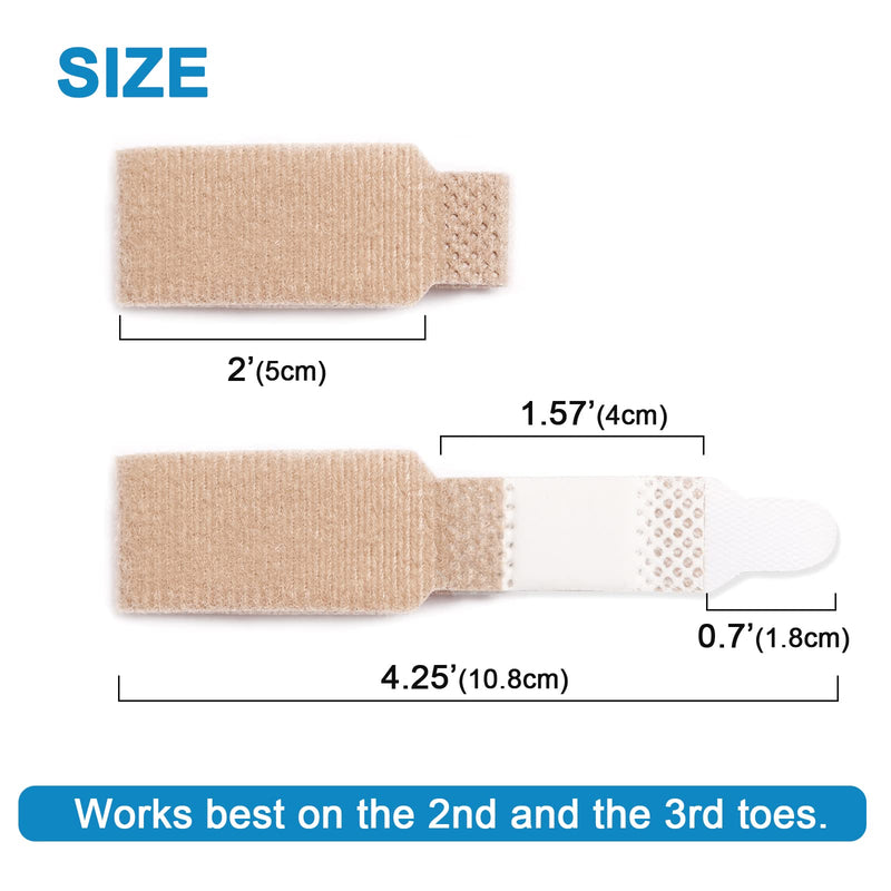 [Australia] - PrettSole 8 Pieces Toe Splints, Broken Toe Wraps, Hammer Toe Support Brace for Men, Women - Broken Toe, Crooked Toes, Overlapping Toes Cushion and Protect - Temporary Toe Straighteners Beige 