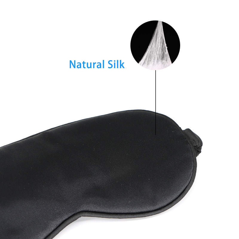 [Australia] - Silk Eye Mask for Sleeping Super Smooth Sleep Mask Silk Blindfold Blackout Eye Cover Portable Eye Shade Cotton Filled with Elastic Strap for Women & Men 