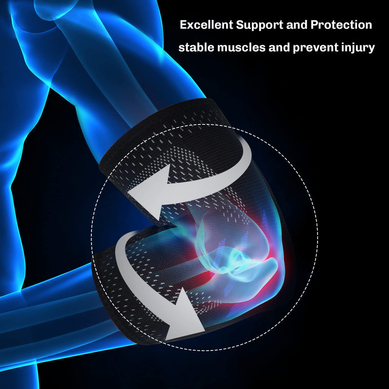 [Australia] - 2 in 1 Tennis Elbow Brace for Women Men, Compression Sleeve with Integrated Elbow Pads Breathable Tendonitis elbow Support Protector for Sports Golfer's Elbow Arthritis Treatment Reduce Joint Pain Medium 