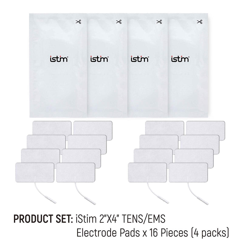 [Australia] - iStim Super Soft 2"x2" TENS Unit Electrodes for TENS Massage EMS - 100% Japanese Gel (2"x4" - 16 Pieces) 