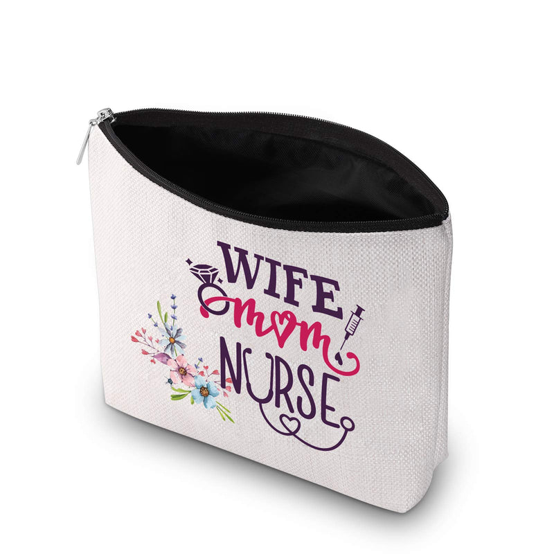 [Australia] - JXGZSO Nurse Bag Nurse Survival Kit Cosmetic Bag Nurse Gift for RN Nurse Student Graduation Gift (WIFE mom NURSE White) WIFE mom NURSE White 