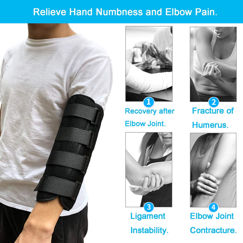 [Australia] - Elbow Brace Splint Immobilizer Stabilizer for Ulnar Nerve Entrapment & Cubital Tunnel Syndrome, Adjustable Elbow Nighttime Support, Keep Arm Straight for Sleeping (L/XL) L/XL 