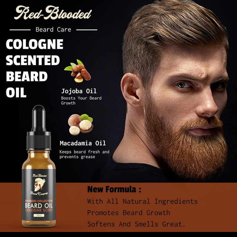 [Australia] - Red-Blooded Cologne Scented Beard Oil For Men - Stimulate New & Thicker Beard Growth While Helping Your Beard And Skin Look, Feel And Smell Irresistible 