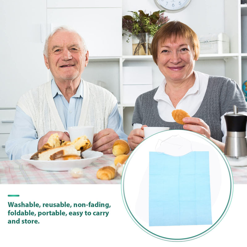 [Australia] - Beavorty 30Pcs Disposable Adult Bibs Eating Bibs Food Catcher Crumb Catcher Bibs Apron Clothing Protectors for Seniors Elderly Disabled Women Men Blue 