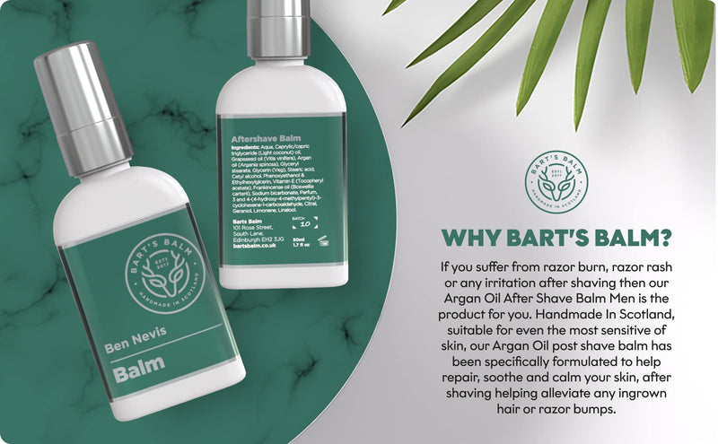 [Australia] - Bart's Balm Aftershave Balm For Men Handmade- Argan Oil - Amber 50ml - Sensitive After Shaving Skin Care Amber and Moroccan Jasmine 50 ml (Pack of 1) 