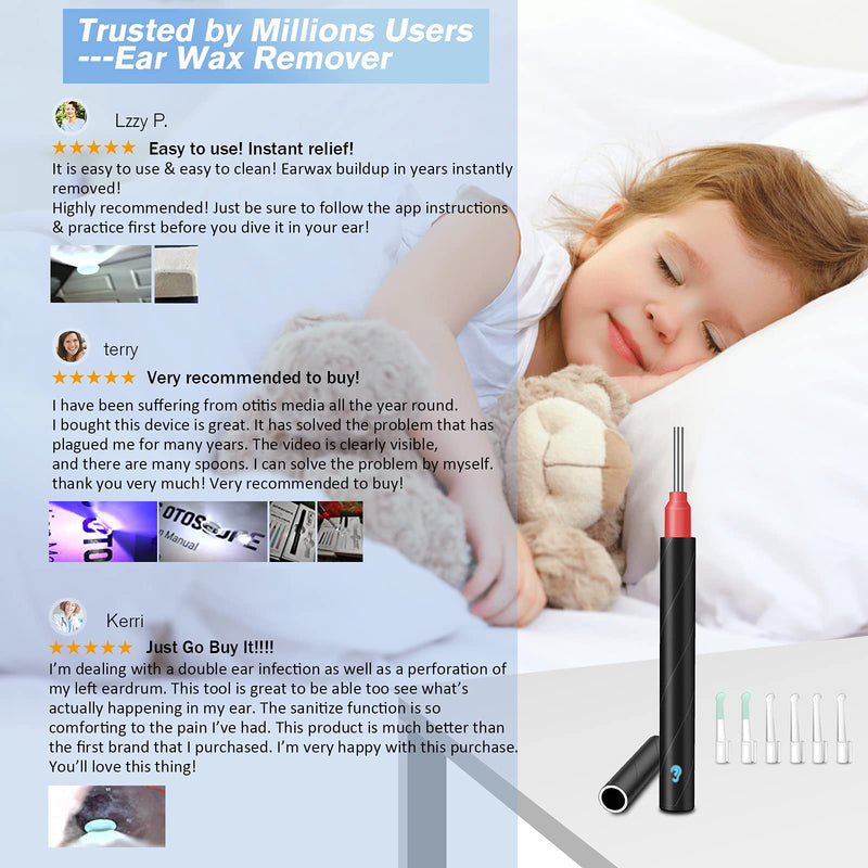 [Australia] - Urbesty Earwax Removal Tool,HD Wireless Otoscope Ear Wax Remover Kits Visual Ear Cleaning Endoscope with Light 3.5mm WiFi Ear Camera with Ear Spoons 