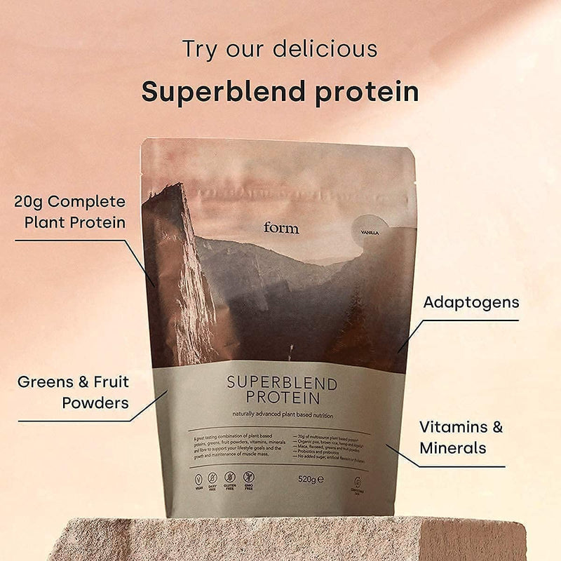 [Australia] - Form Superblend Protein - Vegan Protein Powder with Superfoods, Vitamins and Minerals (Chocolate Salted Caramel) Chocolate Salted Caramel 520 g (Pack of 1) 