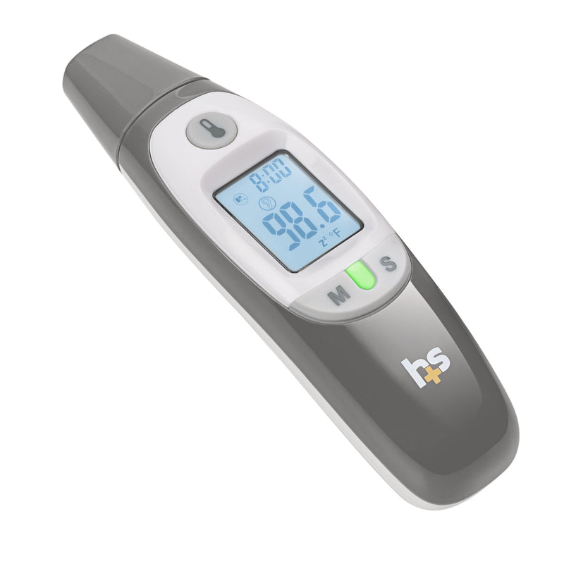 [Australia] - HealthSmart Compact Instant Read Infrared Digital Ear Thermometer, Measures Ambient Air Temperatures, Fahrenheit and Celsius Readings, Gray Ear and Air 