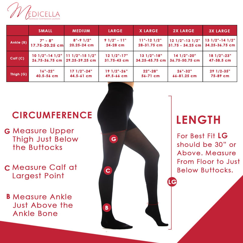 [Australia] - Medicella Premier Closed Toe Compression Pantyhose for Women 15-20 mmHg Made in USA Medical Quality Sheer Moderate Pressure Support Circulation & Travel (X-Large, Black) X-Large 