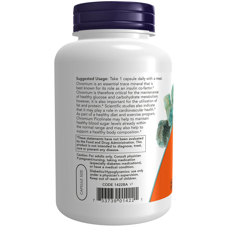 [Australia] - NOW Supplements, Chromium Picolinate 200 mcg, Insulin Co-Factor*, 250 Veg Capsules 