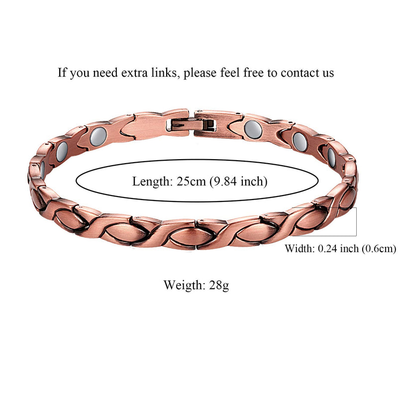 [Australia] - Feraco Magnetic Copper Anklets for Women Arthritis Pain Relief 99.99% Pure Copper Anklet Bracelet with Strong Magnets for Feet & Ankles 