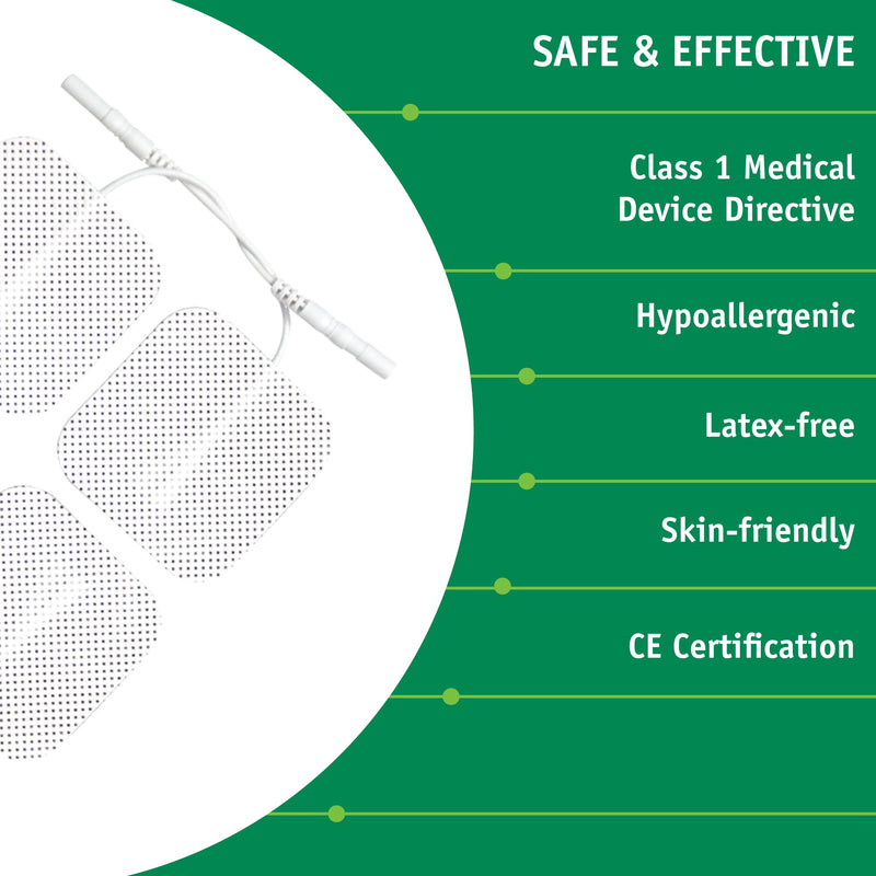 [Australia] - Med-Fit ® Tens pads 40 pads 10 packs of extra long lasting self adhesive Tens pads size 5cm x5cm 2"x 2" Compatible with most TENS 