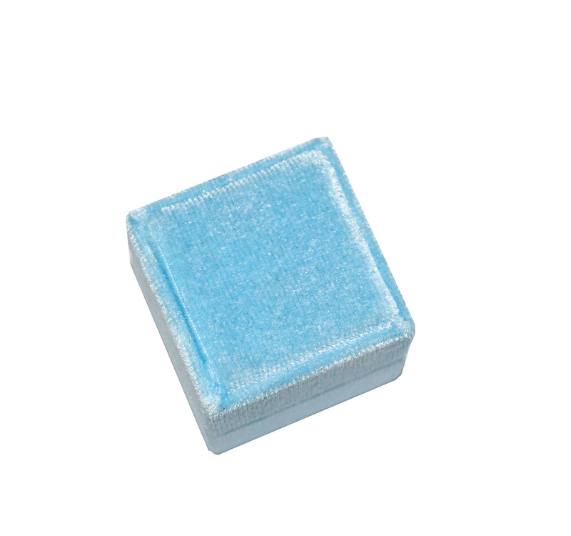 [Australia] - Velvet Square Single Ring Box, Photography Prop, Vintage Wedding Ceremony Ring Box with Detachable Lid, Engagement Ring Box Holder, Modern Slim Ring Box Display (Dusty Sky Blue, Double Ring Box) Dusty Sky Blue 