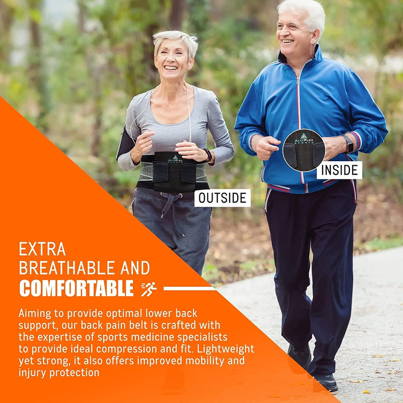 [Australia] - AllyFlex Sports® Lumbar Support - Back Brace For Men & Women Ergonomic Design and Lightweight Breathable Material Provide Back Support and Pain Relief for Waist - XS/S (25.0'' - 31.5'') XS/S (25.0'' - 31.5'') 