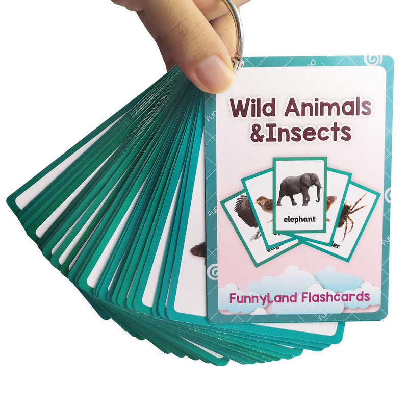 [Australia] - Wild/Farm/Sea Animals Body Parts Learning English Flash Cards Kids Montessori Toys Baby Cards Child Pocket Card Pre-Kindergarten Wild/Farm/Sea Animals Body Parts 