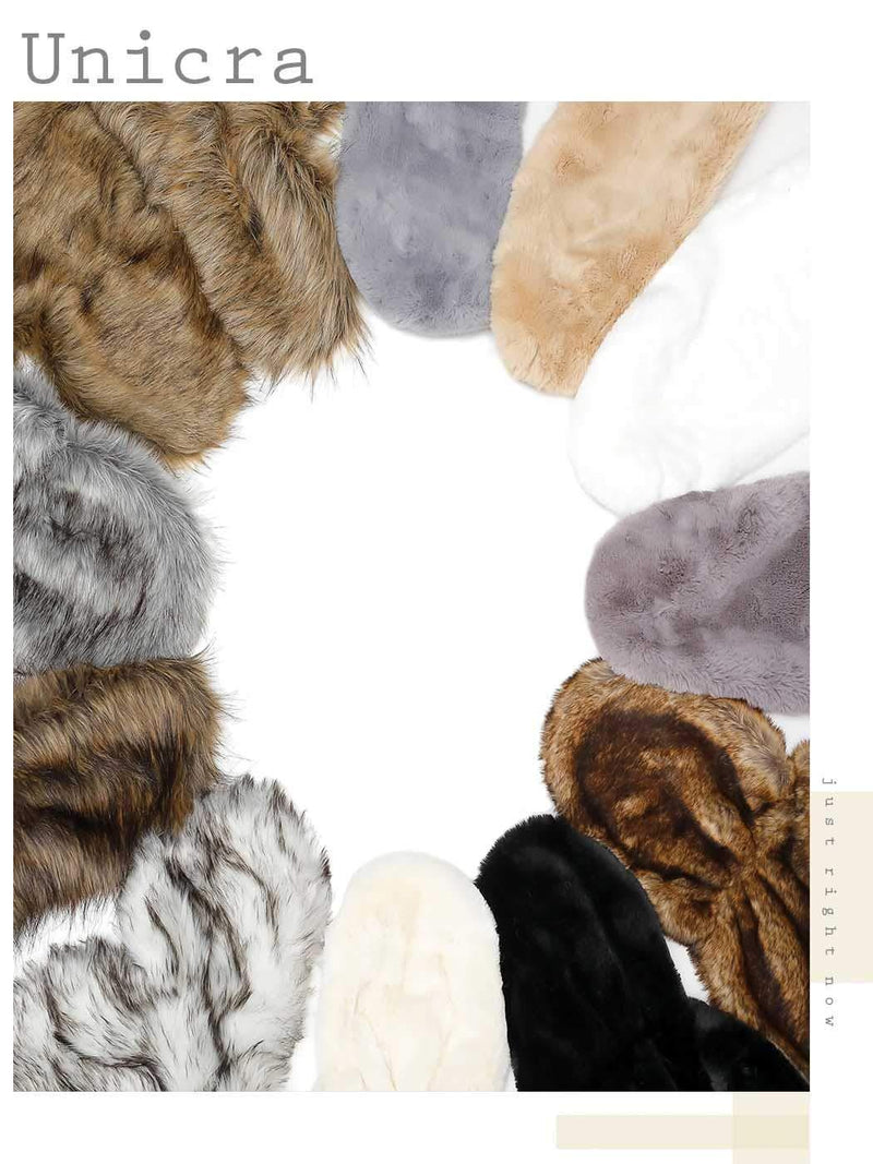 [Australia] - Unicra Women's Brown Faux Fur Shawls and Wraps Wedding Faux Fox Fur Stole Bridal Fur Scarf for Bride and Bridesmaids Beige 