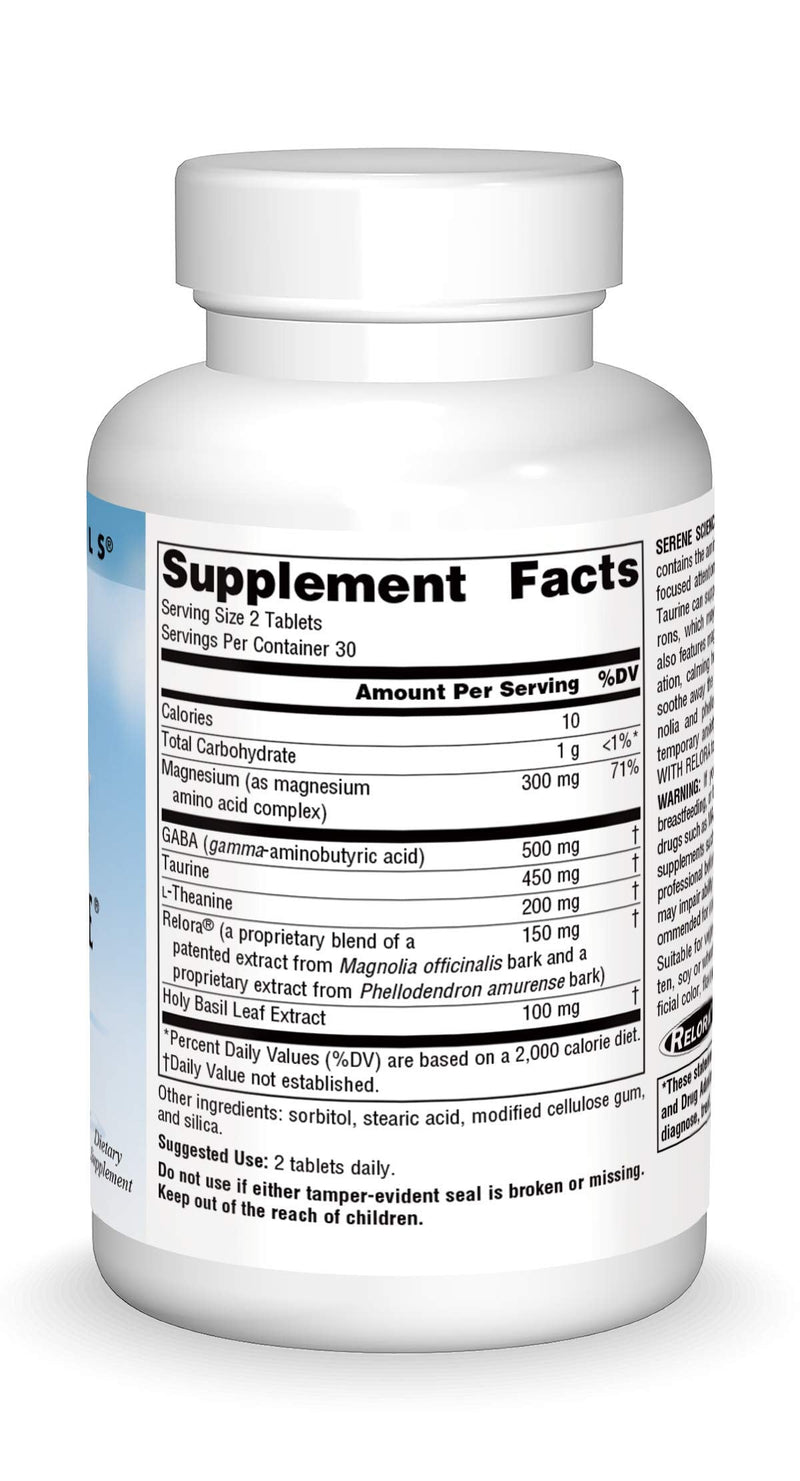 [Australia] - Source Naturals Serene Science L-Theanine with Relora, Magnesium and GABA - 60 Tablets 1 60 Count (Pack of 1) 