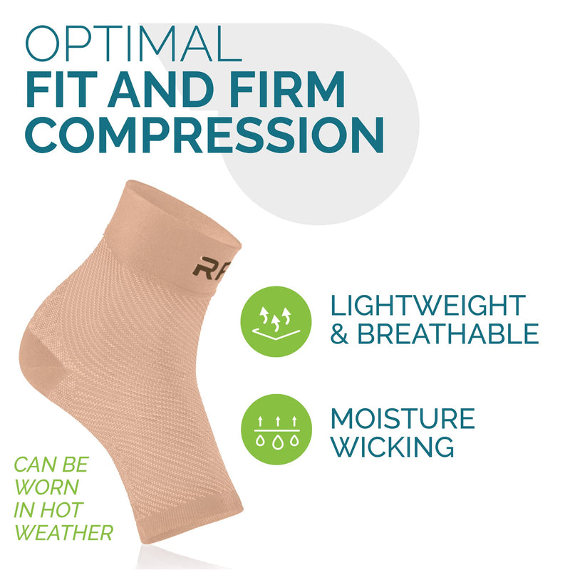 [Australia] - Plantar Fasciitis Foot Compression Sleeves for Injury Rehab & Joint Pain. Best Ankle Brace - Instant Relief & Support for Achilles Tendonitis, Fallen Arch, Heel Spurs, Swelling & Fatigue (Beige, MED) Medium Beige 