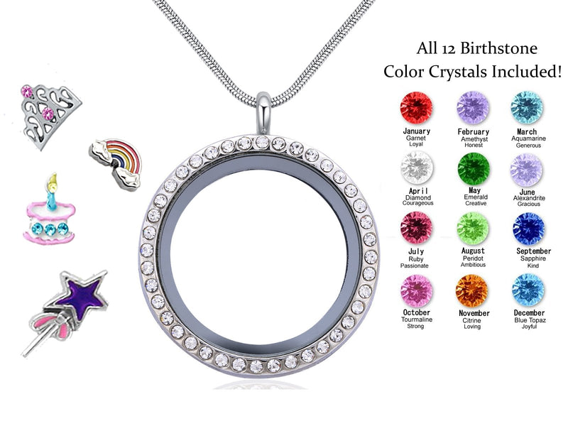 [Australia] - beffy Girl's Happy Birthday Gift & Sweet Sixteen, Teen Girl Gift, Floating Living Memory Charms Lockets Necklace HappyBirthdayGift-C001 