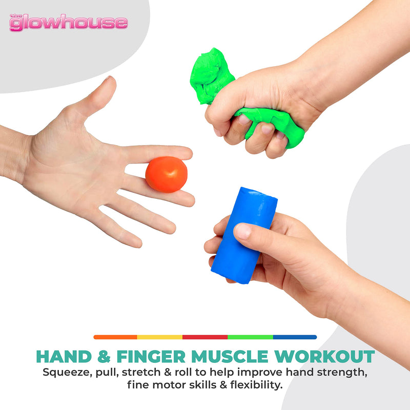 [Australia] - Premium Set of 5 x Therapy Putty Squeezable Non-Toxic, Hand Exercise, Anti-Stress - 5 Strengths for Adults & Children 57g Colour Coded Tubs 
