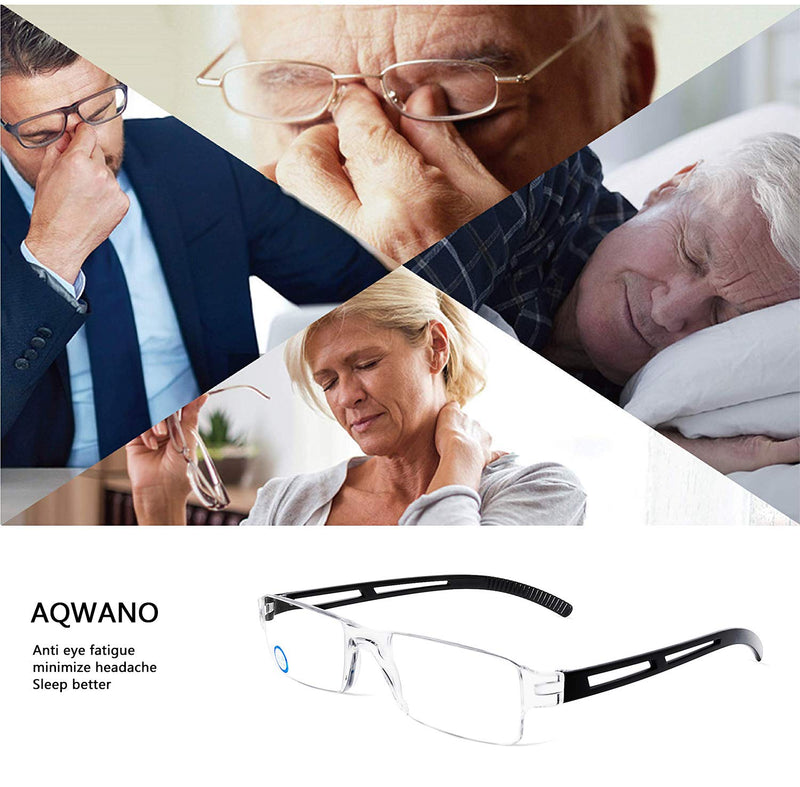 [Australia] - Reading Glasses Women Men Computer Blue Light Blocking, Rimless Clear Frames Readers Anti Glare Filter Lightweight Comfort (5 Pack Mix Color, 2.5) 5 Pack Mix Color 2.5 x 