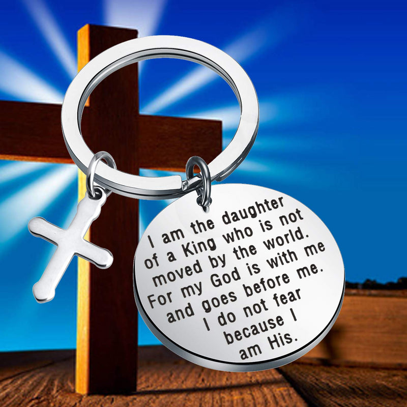 [Australia] - MYOSPARK I Am The Daughter of A King Christian Keychain Religious Jewelry Inspirational Gift for Women Baptism Gift for Girls Daughter Of A King Keychain 