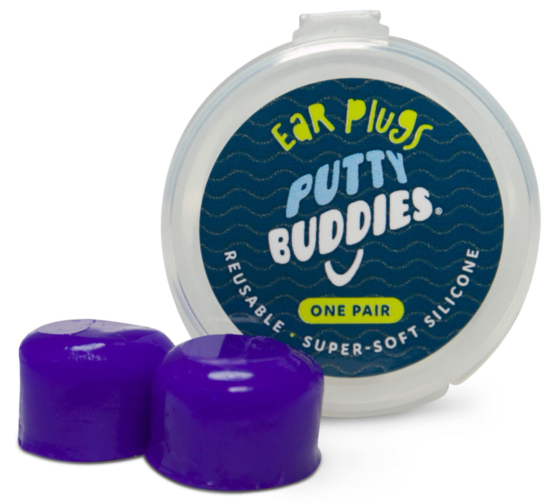 [Australia] - Putty Buddies Ear Plugs 10-Pair Pack - Soft Silicone Ear Plugs for Swimming & Bathing - Invented by ENT Physician - Block Water - Premium Swimming Earplugs - Doctor Recommended Purple/Teal/Magenta 