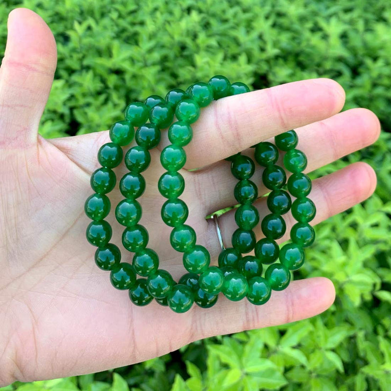 [Australia] - Adabele Natural Gemstone Bracelet 7" 7.5" 8" 8.5 Inch Stretch Chakra Gems Stones 8mmm (0.31") Beads Healing Crystal Quartz Jewelry Women Men Girls Birthday Gifts 7.0 Inches jade 