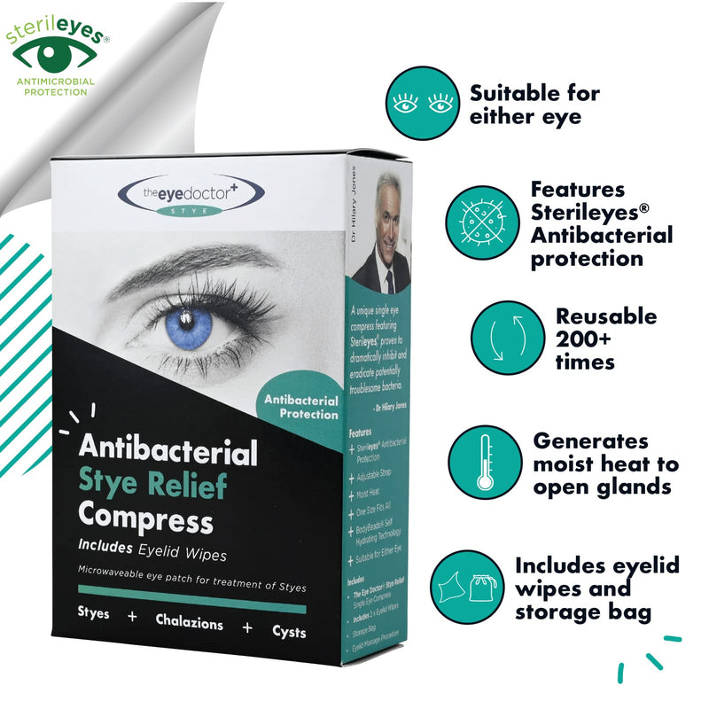 [Australia] - The Eye Doctor Stye Relief Compress Featuring Sterileyes - Microwaveable Single Eye Patch - Treatment of Styes, Chalazion & Cyst - Moist Heat Mask for Dry Eyes, Blepharitis & MGD 