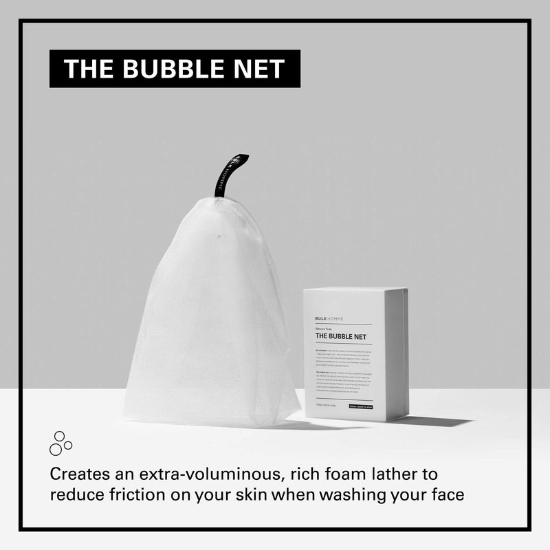 [Australia] - BULK HOMME - THE BUBBLE NET | Foam Enhancing Net For Use With THE FACE WASH | Men’s Face Care Bubble Foam Net | Mesh Soap Pouch For Creating Dense Foaming Face Wash Lather | Men's Skin Care Products 