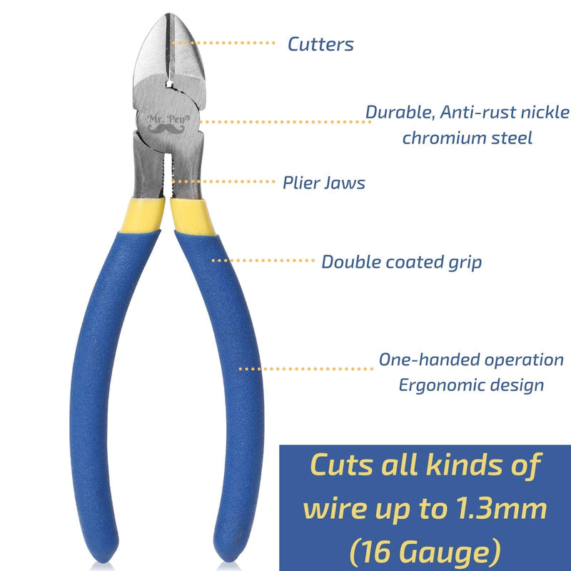 [Australia] - Mr. Pen- Wire Cutter, 6 Inch, Wire Cutters, Diagonal Wire Cutters, Flush Cutter, Nippers, Side Cutters, Flush Cutters, Diagonal Cutter, Cutting Pliers, Floral Wire Cutter, Wire Pliers 