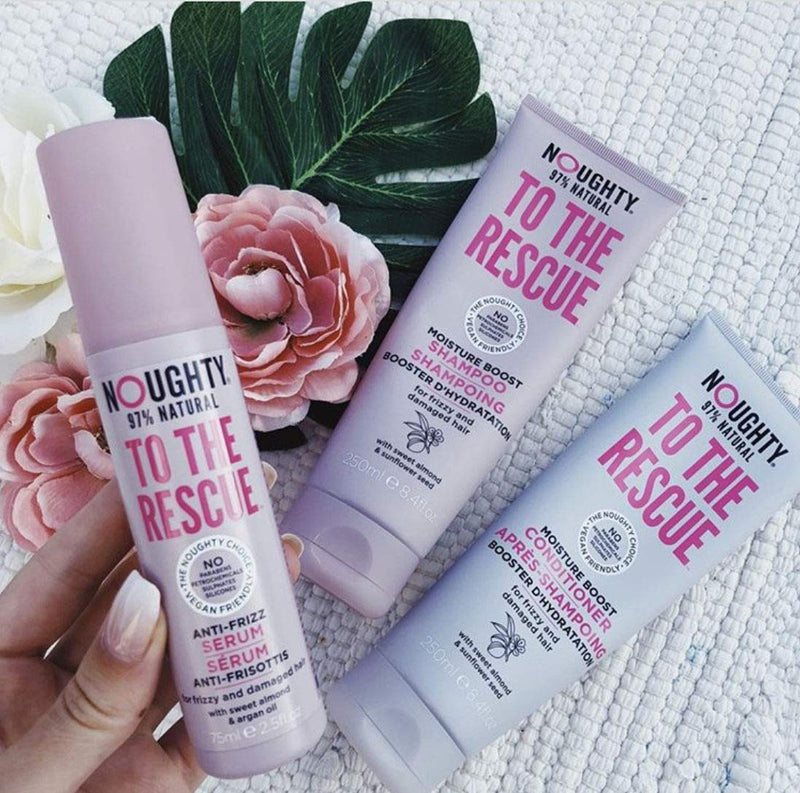 [Australia] - Noughty To The Rescue Anti-Frizz Serum, 97% Natural Sulphate Free Vegan Haircare, Smoothing Hydrating Formula with Heat Protection for Dry, Frizzy & Damaged Hair (75ml) Wave Hello Hydrating Frizz 