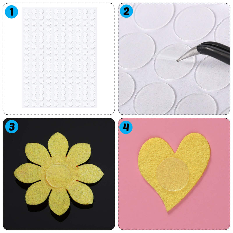 [Australia] - 2000 Pcs Clear Double Sided Tape Stickers Transparent Round Adhesive Dots Stickers for Craft DIY Art Office Supplies (Round Dots) 