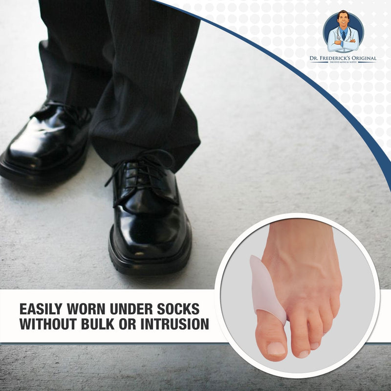 [Australia] - Dr. Frederick's Original Low-Profile Bunion Cushion Set - 2 Pieces - Gel Bunion Pad to Relieve Hallux Valgus Pain - Slim, Convenient, Reusable Bunion Shields - Perfect for Active Lifestyle 