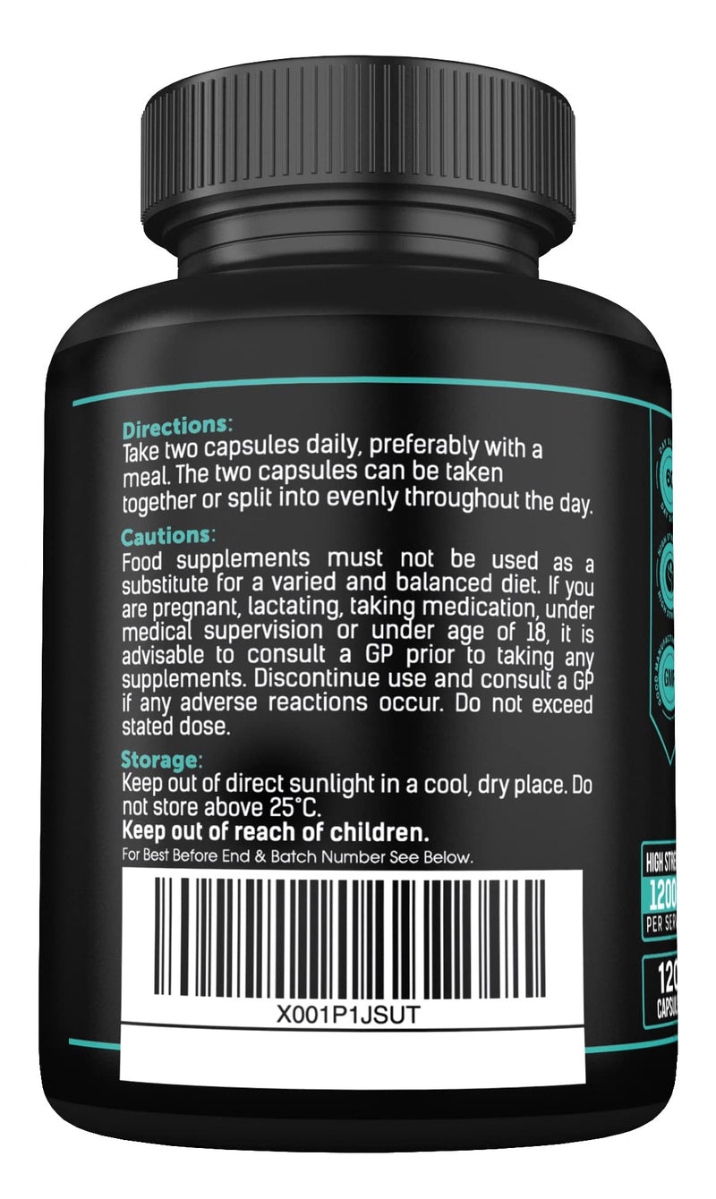 [Australia] - Magnesium Glycinate Supplements 1500mg & Vitamin B6 - 120 High Strength Capsules - 1500mg of Magnesium Providing 315mg Elemental Magnesium (Bisglycinate) - Pure Active Ingredient 