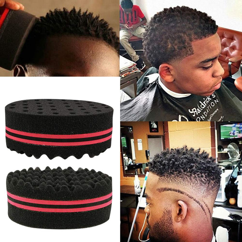 [Australia] - Rainmae 2PCS Hair Sponge Brush for Twists, Coils Wave Hair, Curls Dread Afro Hair Suitable Home and Barber 