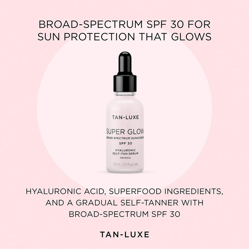 [Australia] - Tan Luxe SUPER GLOW Fake Tan Serum, SPF 30 (30 ml) Self Tanning Skin Care, Cruelty Free & Vegan Super Glow SPF 