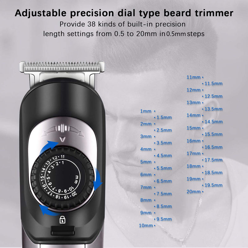 [Australia] - Hatteker Beard Trimmer Kit & Hair Trimmer for Men Cordless Body Moustache Nose Hair Trimmer 3 in 1 Groomer Kit USB Rechargeable 