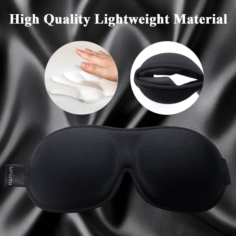 [Australia] - onaEz Sleep Mask New Upgrade Inner Padded Nose Design, Sleep Eye Masks for Women, Soft Breathable Eye Mask for Sleeping, Eye Shade Cover with Adjustable Strap for Travel Yoga Nap A-black 